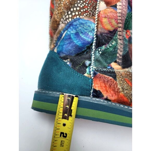 Desigual Authentic Women's Flat Velvet Mid Calf Panda Festival Boots Size 39 - Picture 13 of 13